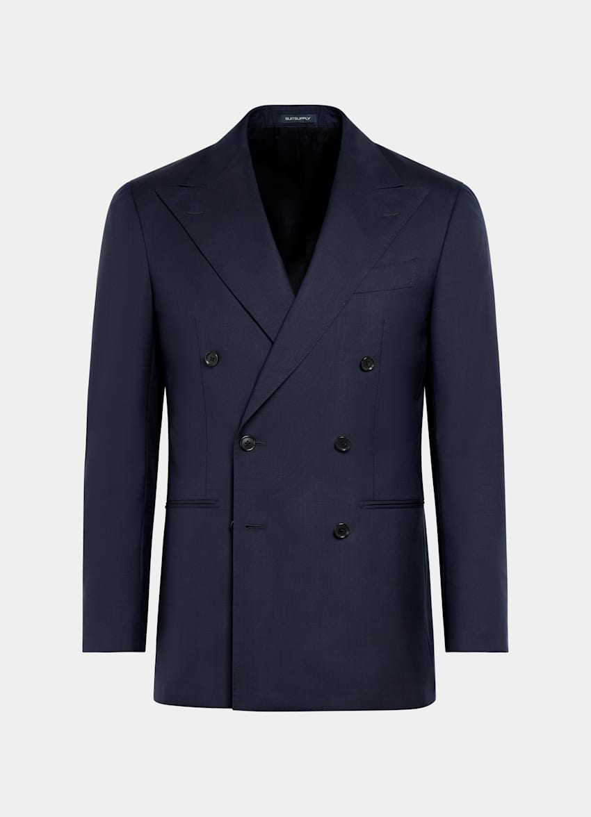 SUITSUPPLY Ren tropisk S120's-ull från Vitale Barberis Canonico, Italien Custom Made marinblå kostym