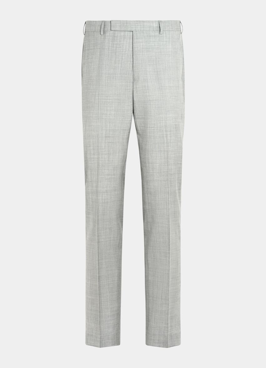 SUITSUPPLY All Season Pure S120's Tropical Wool by Vitale Barberis Canonico, Italy Light Grey Custom Made Suit