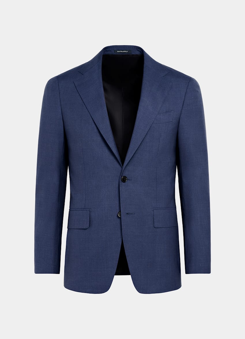 SUITSUPPLY Pura lana tropical S120s de Vitale Barberis Canonico, Italia Traje Custom Made azul intermedio