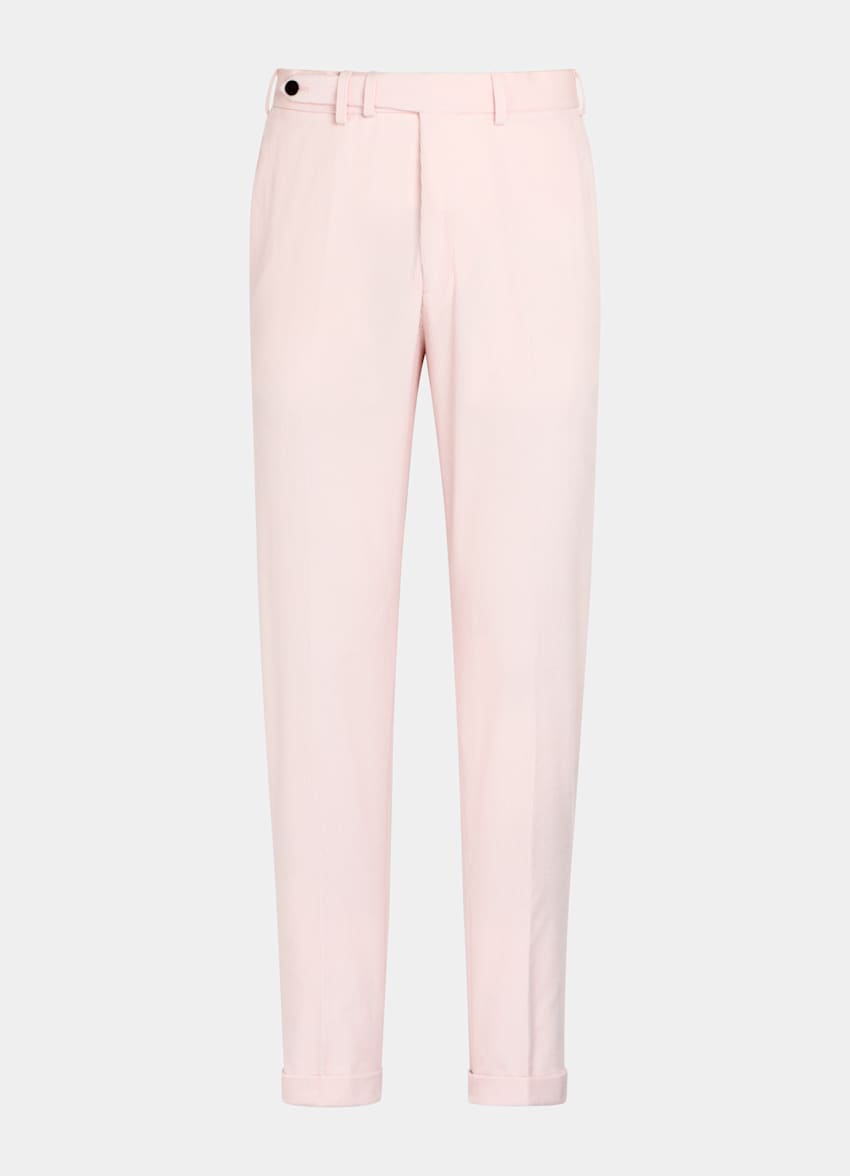 SUITSUPPLY 冬季 意大利 Pontoglio 生产的棉质灯芯绒面料 Havana 粉色合体身型西装