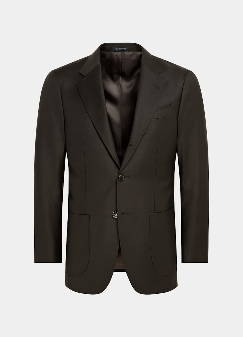 SUITSUPPLY Pure S110's Wool by Vitale Barberis Canonico, Italy Dark Brown Havana Suit