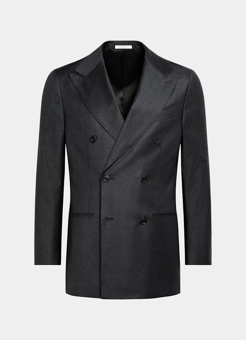 SUITSUPPLY Ren S110's-ull från Vitale Barberis Canonico, Italien Havana mörkgrå kostym med tailored fit