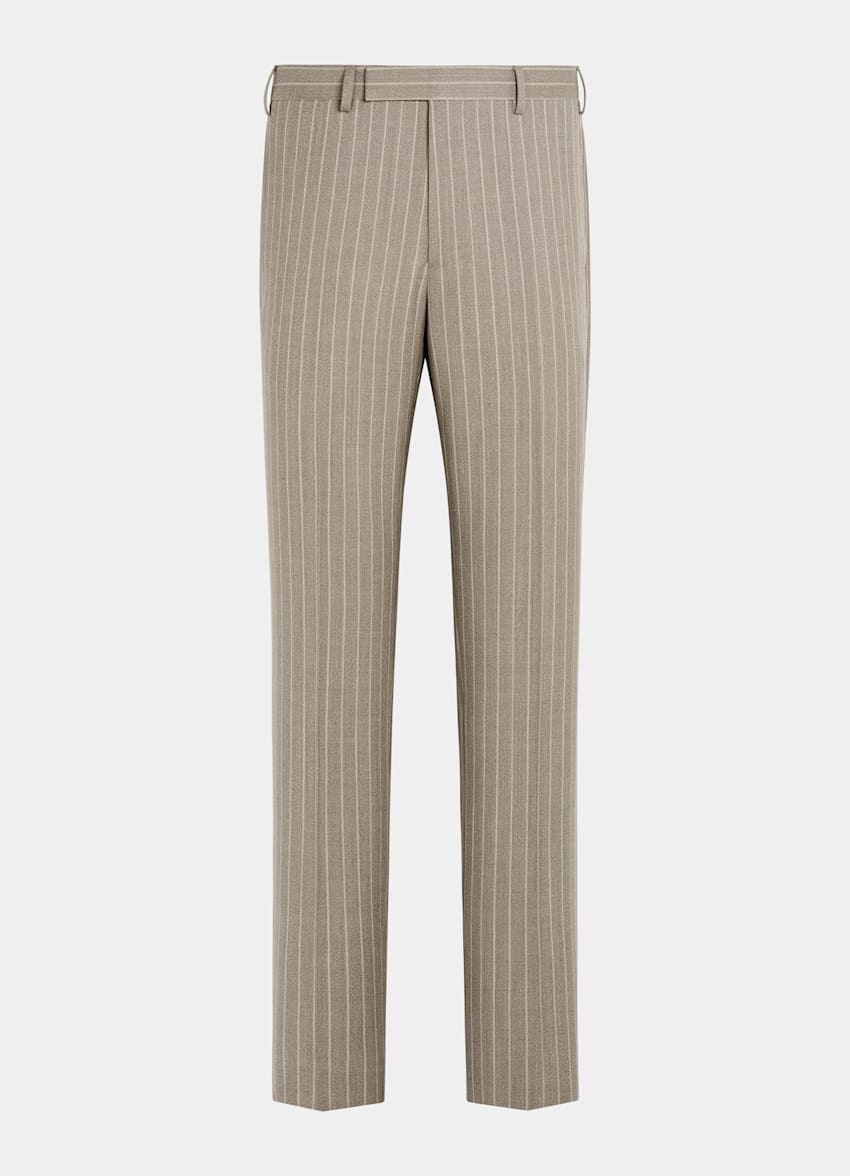 SUITSUPPLY Winter Pure Wool by Angelico, Italy Sand Striped Tailored Fit Milano Suit