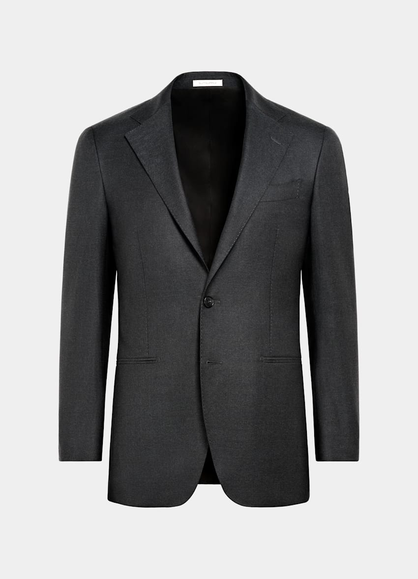 SUITSUPPLY All Season Pure S150's Wool by E.Thomas, Italy Dark Grey Tailored Fit Havana Suit