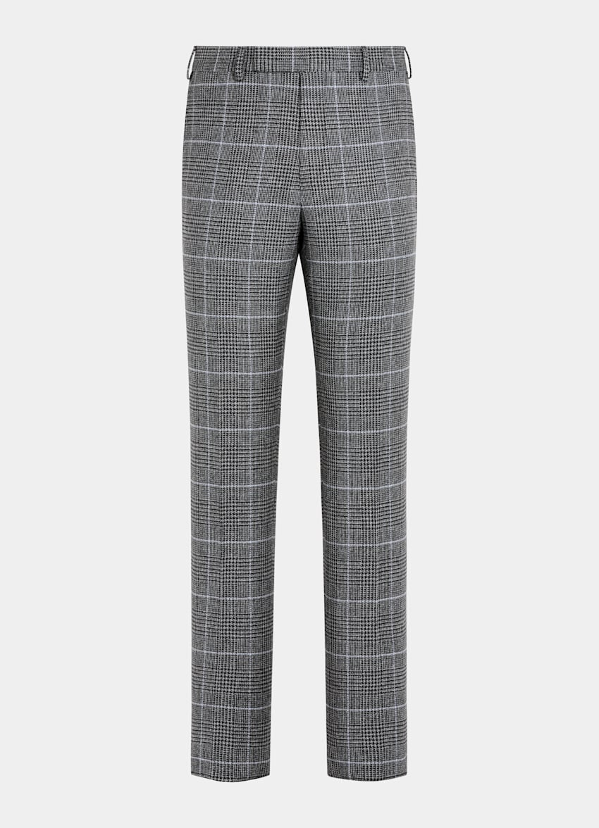 SUITSUPPLY Winter Wool Cashmere by E.Thomas, Italy Mid Grey Checked Tailored Fit Milano Suit