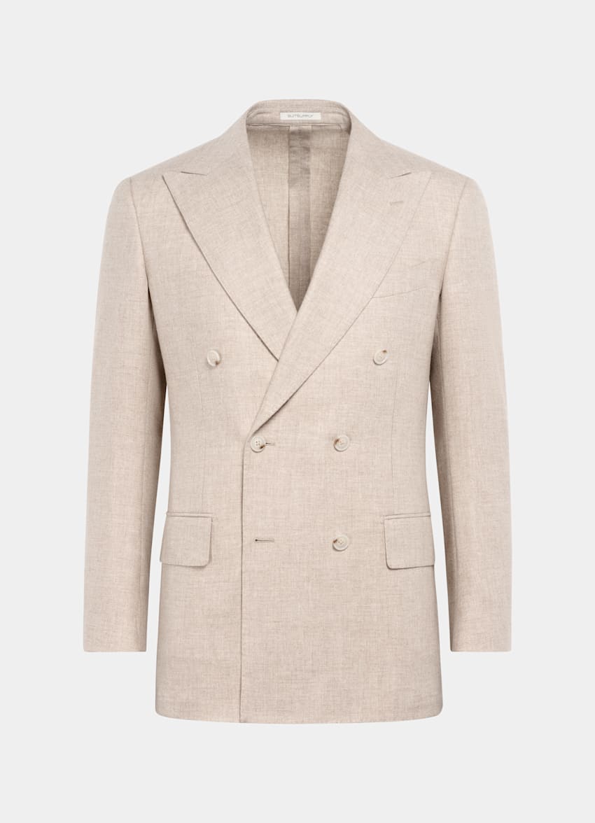 SUITSUPPLY Winter Wool Cashmere by E.Thomas, Italy Sand Tailored Fit Milano Suit