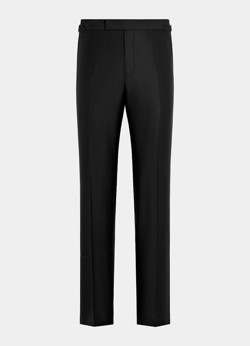 SUITSUPPLY All Season Pure S130's Wool by Delfino, Italy Black Tailored Fit Milano Tuxedo