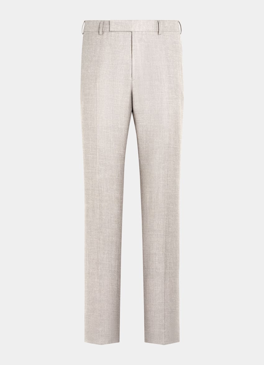 SUITSUPPLY Été Soie, lin et laine par E.Thomas, Italie Costume Havana coupe Tailored taupe clair