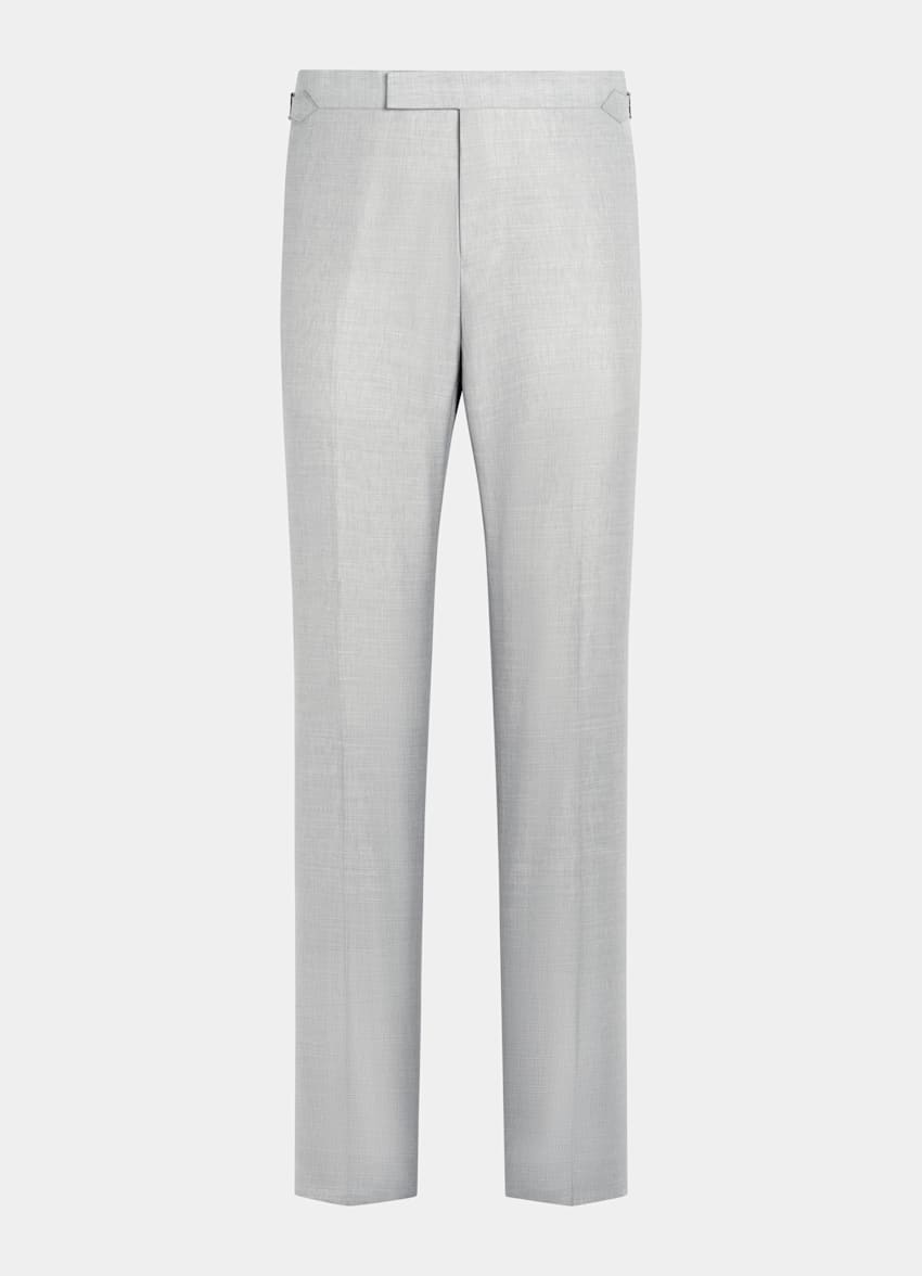 SUITSUPPLY Summer Wool Silk Linen by Rogna, Italy Light Grey Tailored Fit Havana Suit