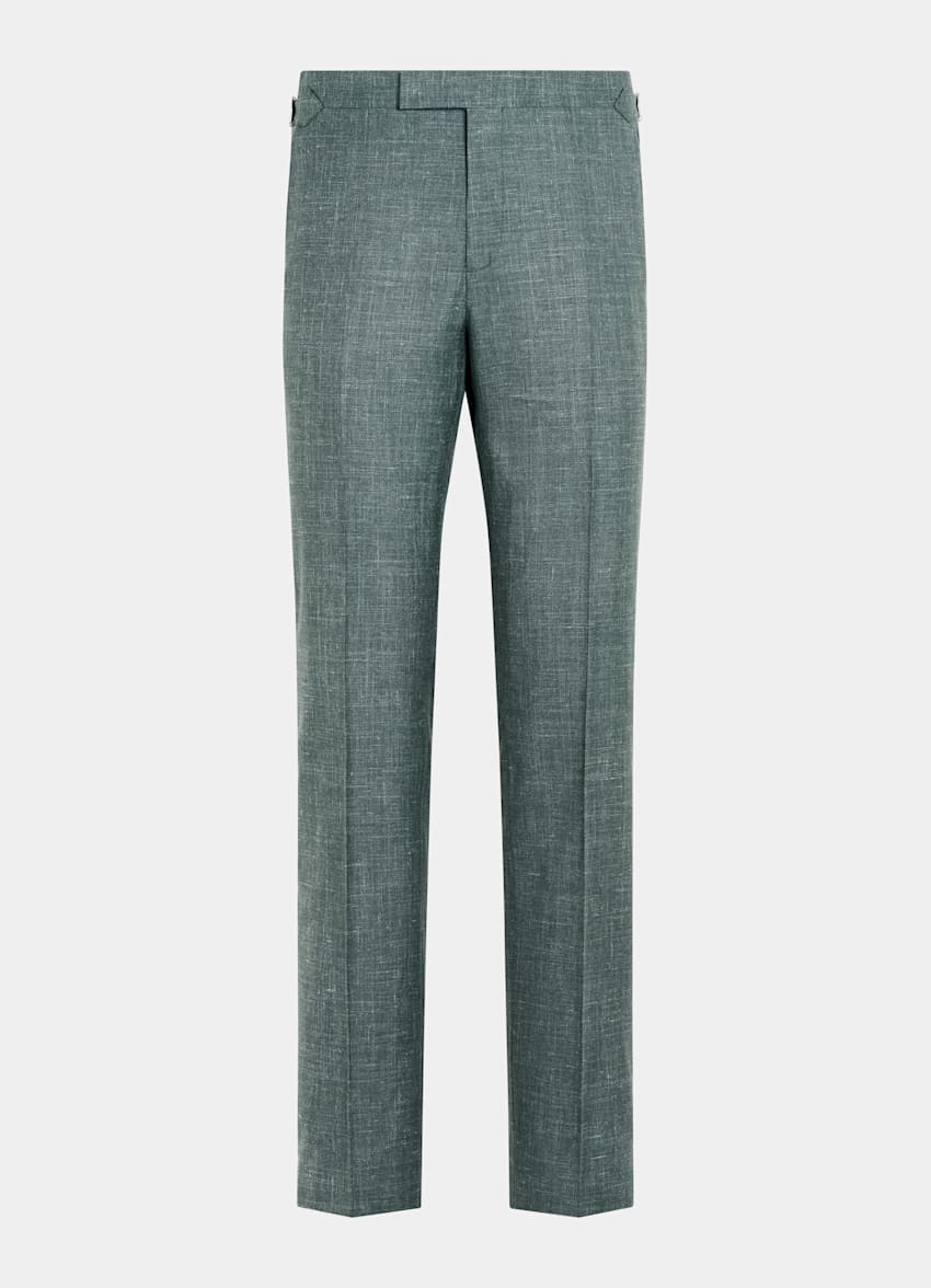 SUITSUPPLY Summer Wool Silk Linen by E.Thomas, Italy Green Tailored Fit Havana Suit