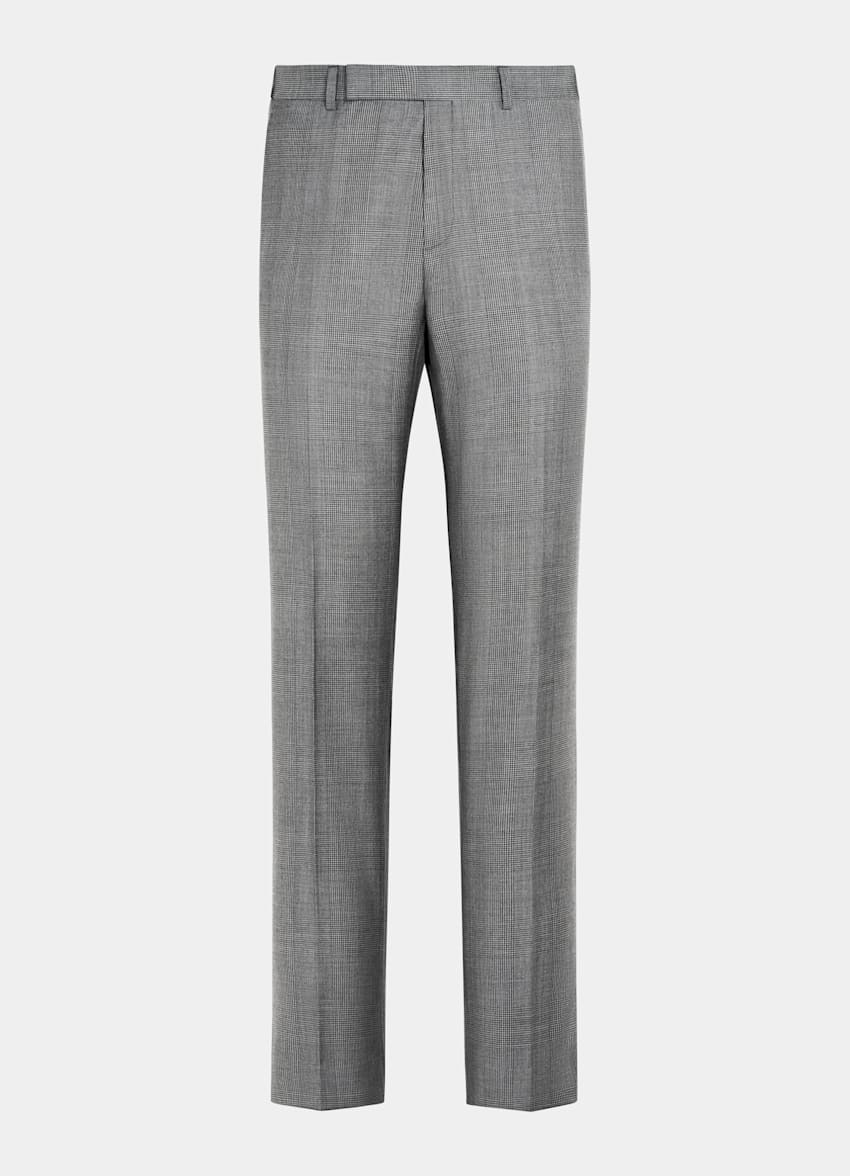 SUITSUPPLY All Season Pure S130's Wool by Drago, Italy Mid Grey Checked Tailored Fit Havana Suit