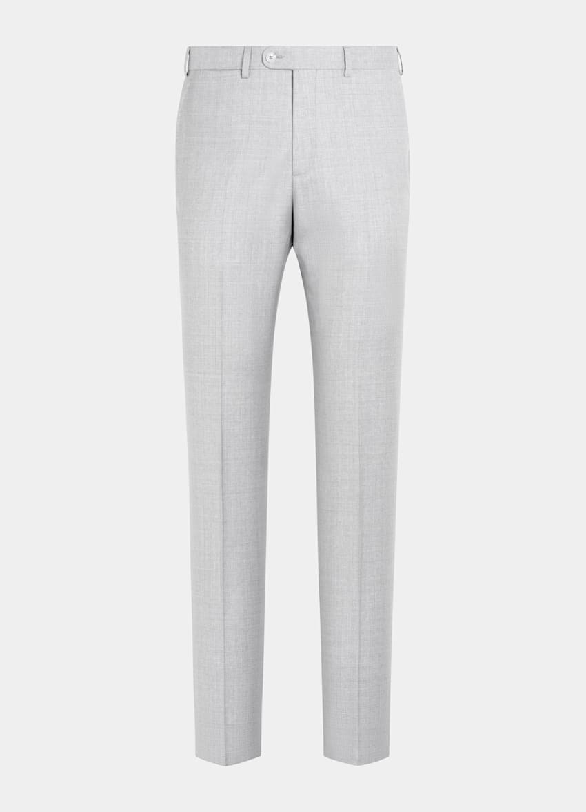 SUITSUPPLY All Season Pure Wool by Reda, Italy Light Grey Perennial Tailored Fit Havana Suit