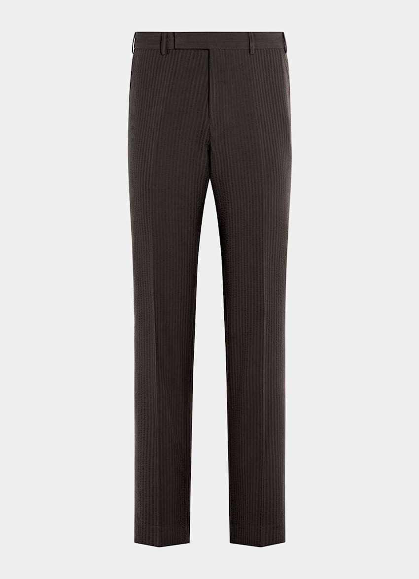 SUITSUPPLY Summer Pure Wool by Delfino, Italy Dark Brown Relaxed Fit Roma Suit
