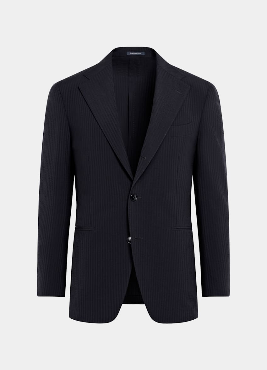 SUITSUPPLY Summer Pure Wool by Delfino, Italy Navy Relaxed Fit Roma Suit