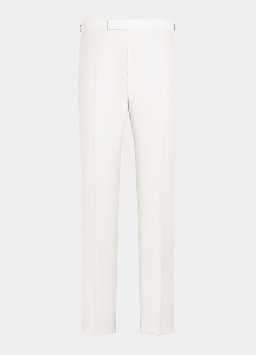 SUITSUPPLY All Season Wool Silk by Piacenza, Italy Off-White Tailored Fit Milano Tuxedo