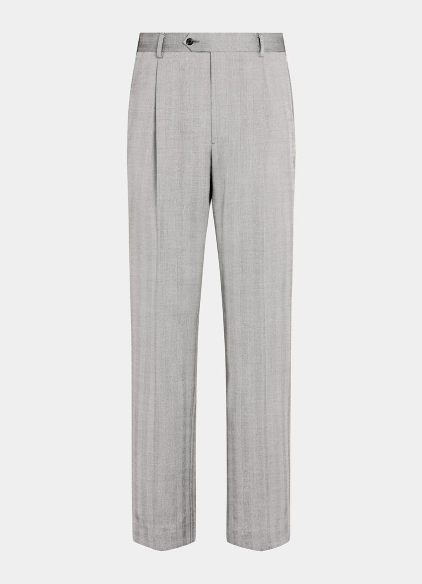 SUITSUPPLY All season Laine soie par Rogna, Italie Costume Milano coupe Tailored gris à chevrons