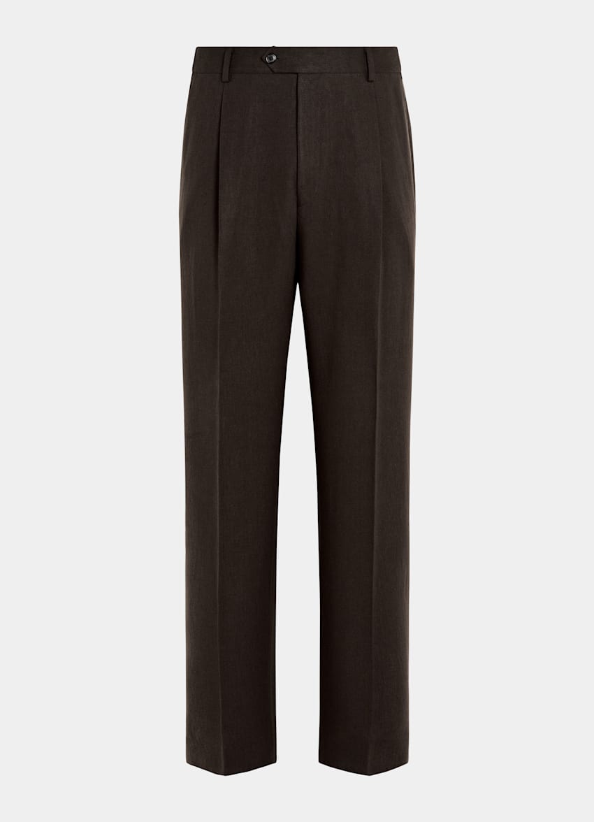 SUITSUPPLY Summer Pure Linen by Beste, Italy Mid Brown Tailored Fit Milano Suit