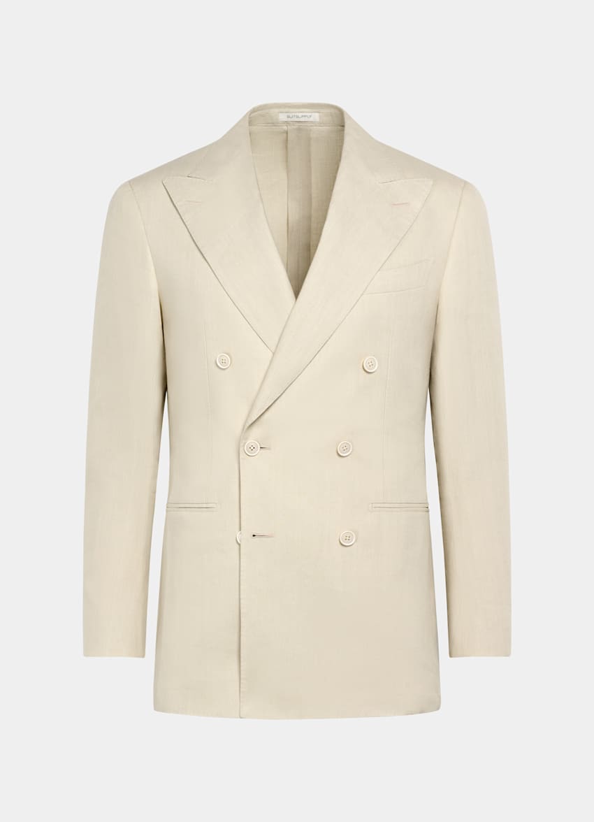 SUITSUPPLY Summer Pure Linen by Leomaster, Italy Sand Tailored Fit Havana Suit