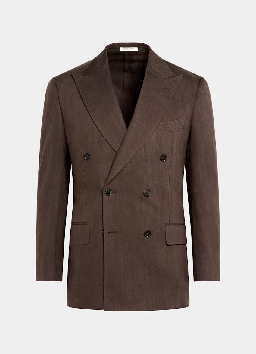 SUITSUPPLY Summer Cotton Linen by Emmetex, Italy Mid Brown Tailored Fit Milano Suit