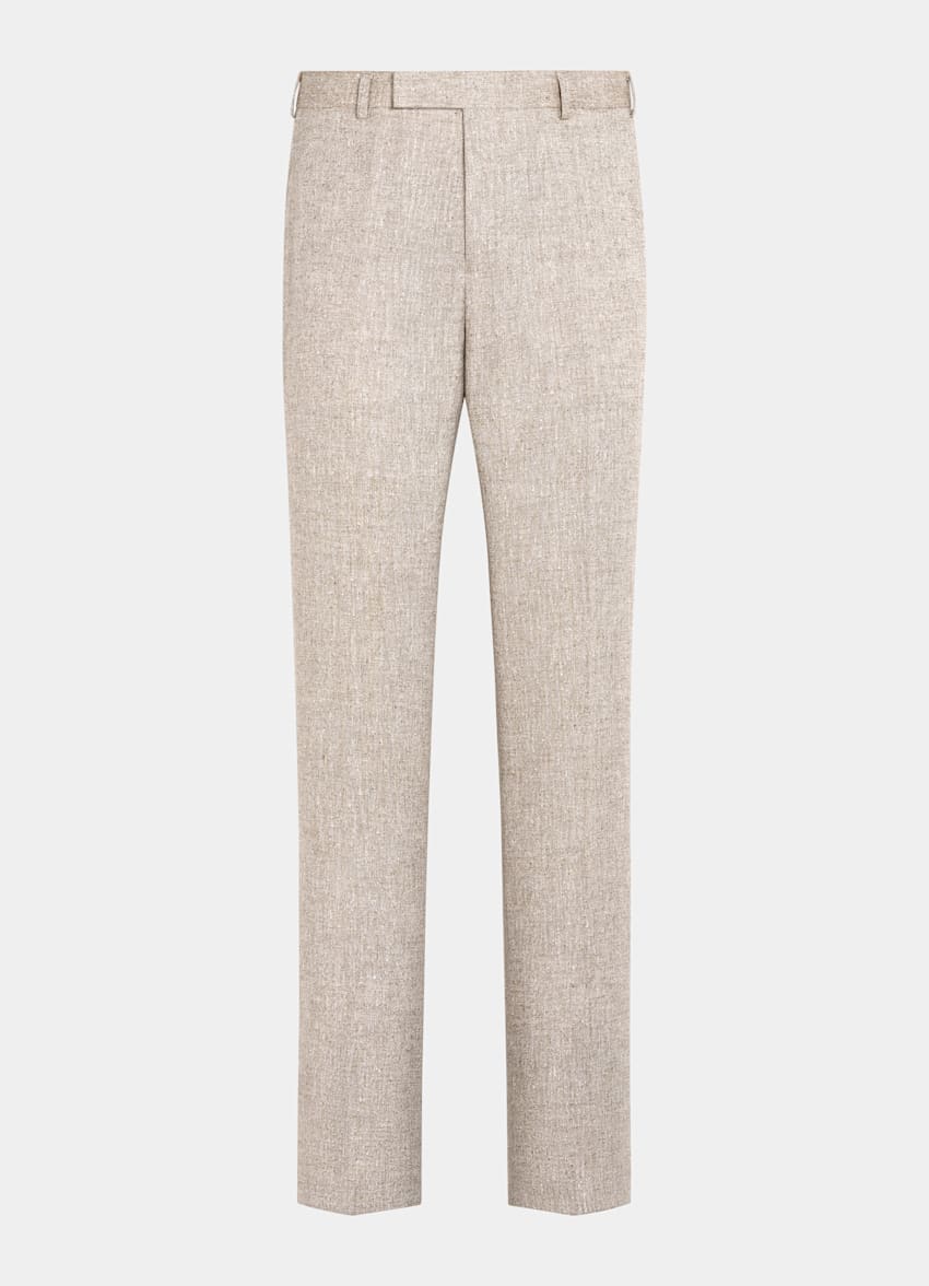 SUITSUPPLY Summer Linen Blend by Ferla, Italy Sand Tailored Fit Milano Suit