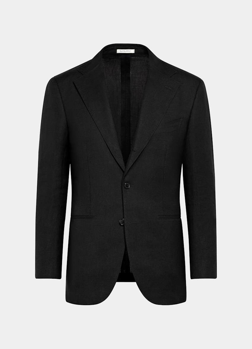 SUITSUPPLY Summer Pure Linen by Rogna, Italy Black Relaxed Fit Roma Suit