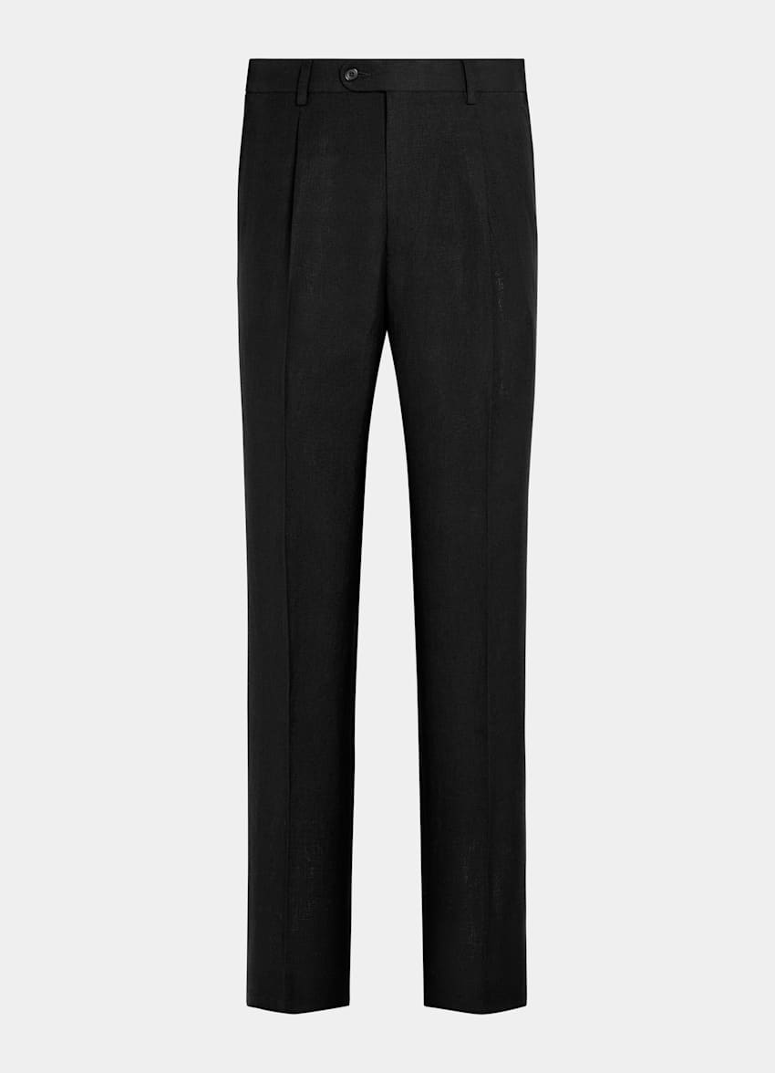 SUITSUPPLY Summer Pure Linen by Rogna, Italy Black Relaxed Fit Roma Suit