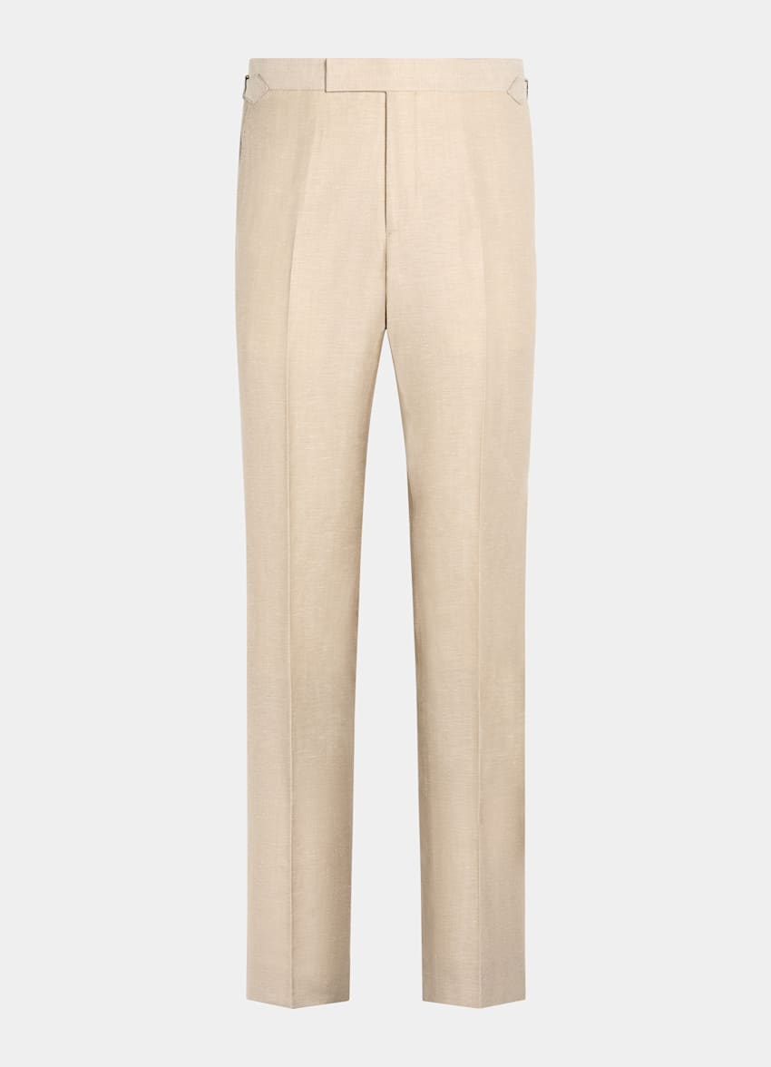 SUITSUPPLY Summer Wool Linen by Reda, Italy Sand Tailored Fit Havana Tuxedo