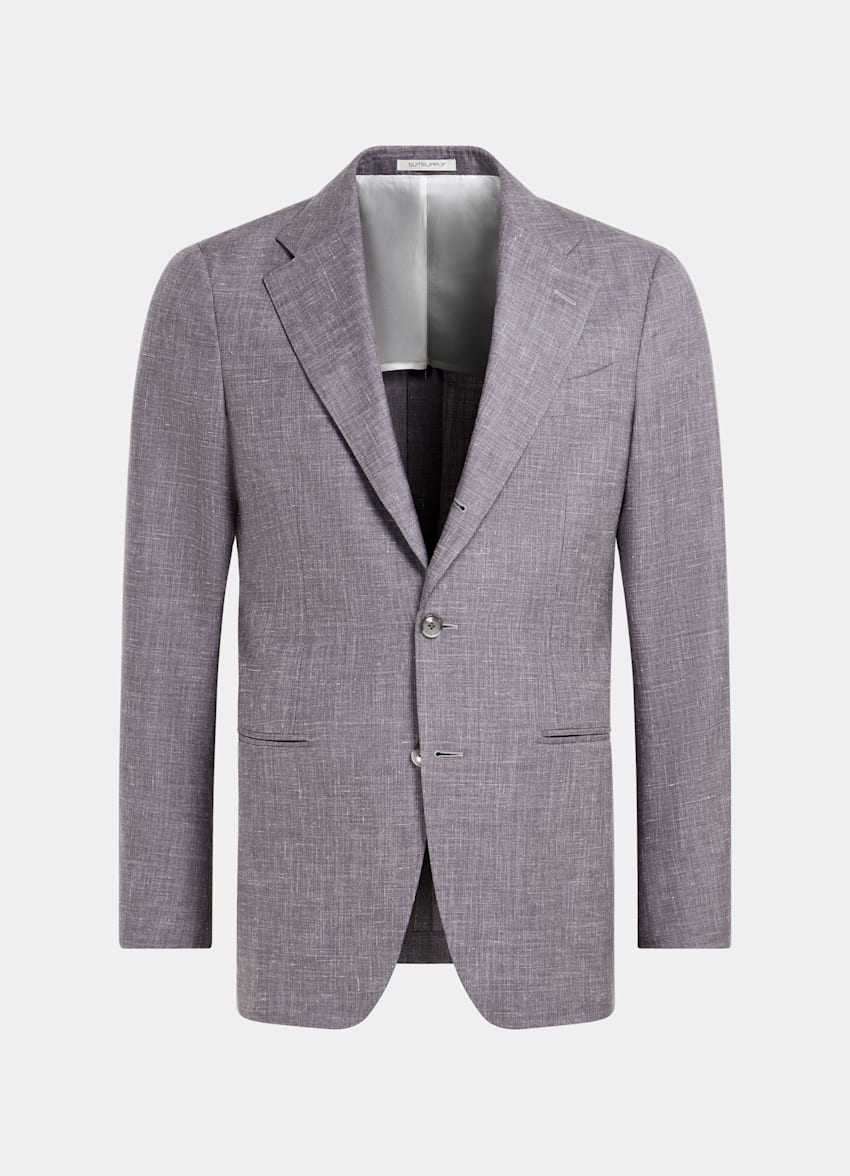 SUITSUPPLY Wool Silk Linen by Rogna, Italy Purple Havana Suit