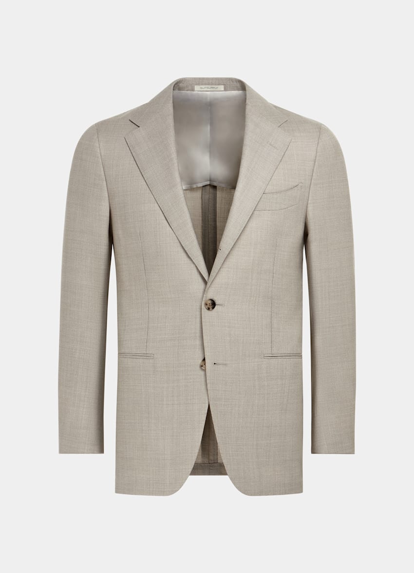 SUITSUPPLY All Season Pure Wool by Vitale Barberis Canonico, Italy Sand Tailored Fit Havana Suit