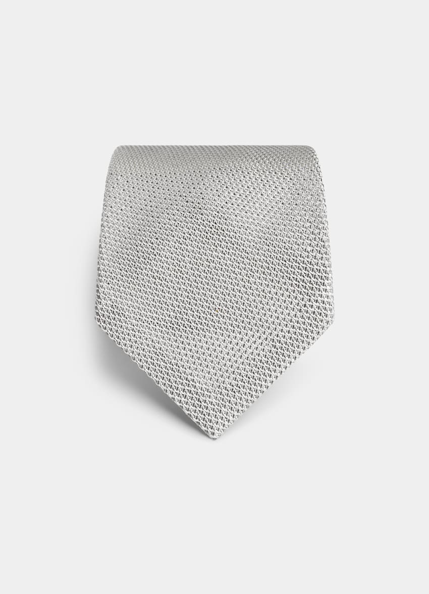 SUITSUPPLY Reine Seide Krawatte hellgrau