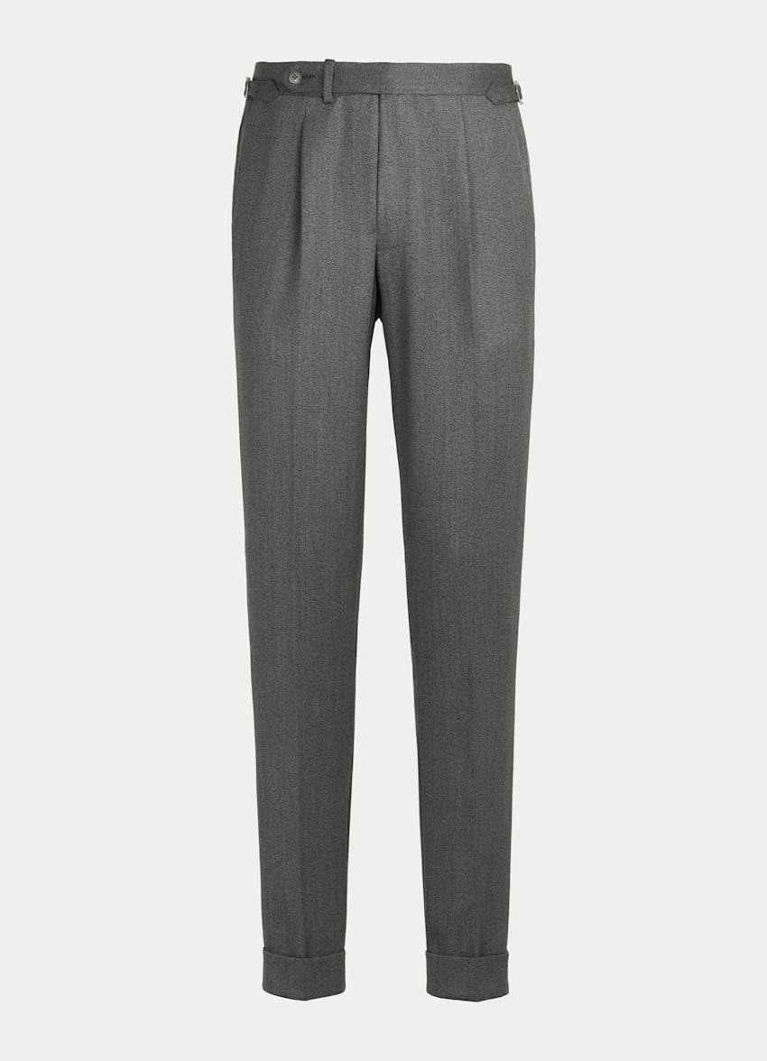 SUITSUPPLY Pure Wool by E.Thomas, Italy  Grey Slim Leg Tapered Vigo Pants