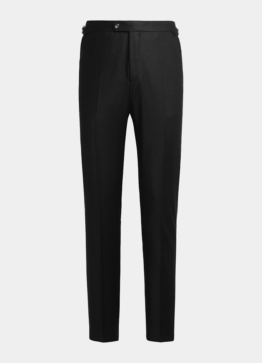 SUITSUPPLY Circular Wool Flannel by Vitale Barberis Canonico, Italy Black Soho Trousers