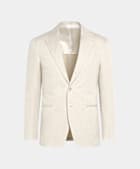 SUITSUPPLY Summer Linen Cotton by Di Sondrio, Italy Sand Tailored Fit Havana Suit Jacket