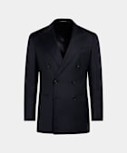 SUITSUPPLY All Season Pure S110's Wool by Vitale Barberis Canonico, Italy Navy Tailored Fit Havana Suit Jacket