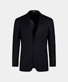SUITSUPPLY Winter Pure S120's Wool Flannel by Vitale Barberis Canonico, Italy Navy Tailored Fit Havana Suit Jacket