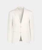 SUITSUPPLY Summer Linen Cotton by Di Sondrio, Italy Off-White Tailored Fit Havana Suit Jacket