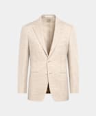 SUITSUPPLY All Season Wrinkle-Free 4-Ply Wool by Rogna, Italy Sand Tailored Fit Havana Suit Jacket