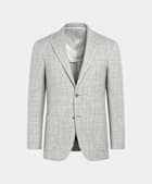 SUITSUPPLY All Season Pure S120's Tropical Wool by Vitale Barberis Canonico, Italy Light Grey Tailored Fit Havana Suit Jacket