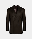 SUITSUPPLY Invierno Franela de pura lana S120s de Vitale Barberis Canonico, Italia Blazer Havana marrón oscuro corte Tailored
