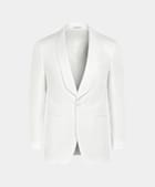 SUITSUPPLY Summer Lyocell Linen Cotton by Di Sondrio, Italy Off-White Tailored Fit Havana Dinner Jacket