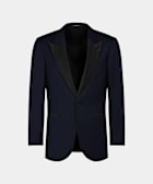 SUITSUPPLY All Season Pure S110's Wool by Vitale Barberis Canonico, Italy Navy Tailored Fit Lazio Dinner Jacket