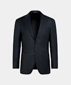 SUITSUPPLY All Season Pure S130's Wool by Reda, Italy Navy Bird's Eye Tailored Fit Havana Suit Jacket