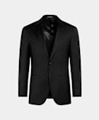 SUITSUPPLY All Season Pure Wool by Reda, Italy Black Perennial Tailored Fit Havana Suit Jacket