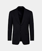SUITSUPPLY All Season Wrinkle-Free 4-Ply Wool by Rogna, Italy Navy Tailored Fit Milano Suit Jacket