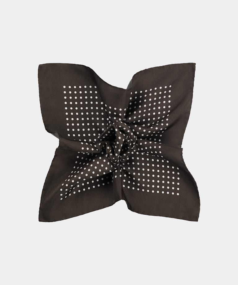 Dark Brown Dots Pocket Square