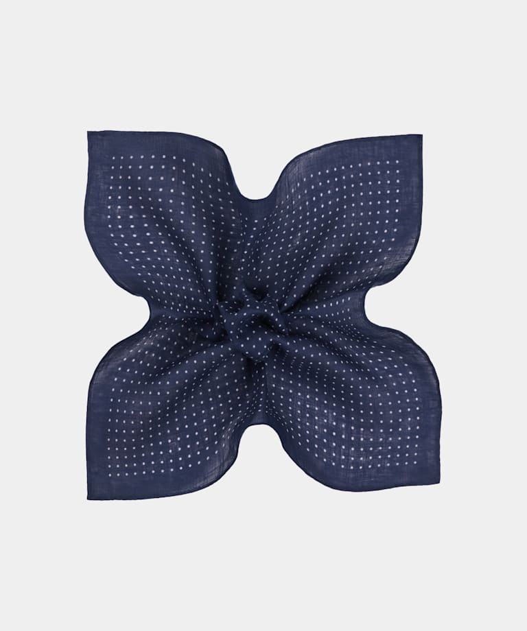 Navy Dots Pocket Square