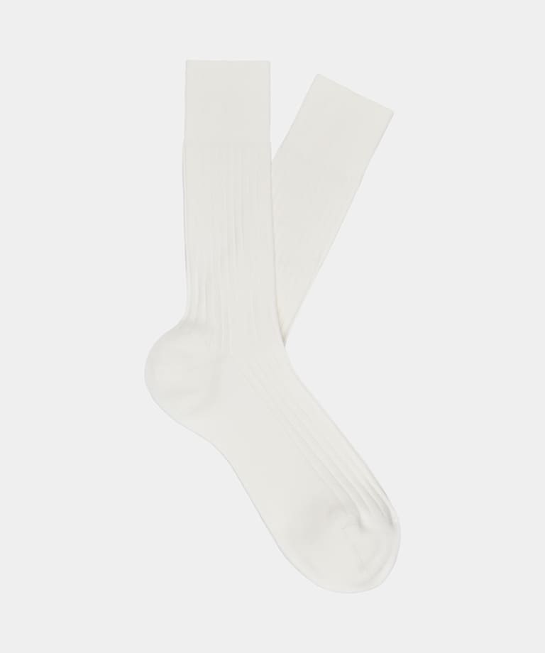 Off-White Ribbed Regular Socks