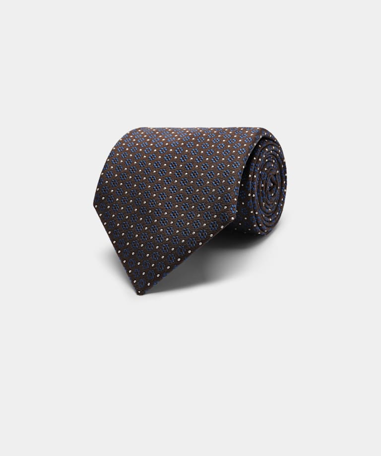 Brown Flower Tie