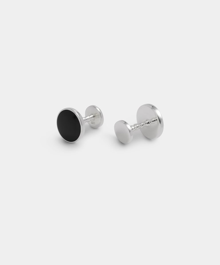 SUITSUPPLY Metal Silver Round Cufflinks