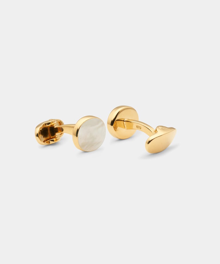 SUITSUPPLY Sterling Silver Gold Round Cufflinks